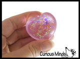 NEW - Small 1.5" Heart Sugar Ball - Thick Glue/Gel Syrup Molasses Stretch Ball - Ultra Squishy and Moldable Slow Rise Relaxing Sensory Fidget Stress Toy Valentines Day Love