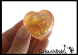 NEW - Small 1.5" Heart Sugar Ball - Thick Glue/Gel Syrup Molasses Stretch Ball - Ultra Squishy and Moldable Slow Rise Relaxing Sensory Fidget Stress Toy Valentines Day Love