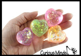 NEW - Small 1.5" Heart Sugar Ball - Thick Glue/Gel Syrup Molasses Stretch Ball - Ultra Squishy and Moldable Slow Rise Relaxing Sensory Fidget Stress Toy Valentines Day Love