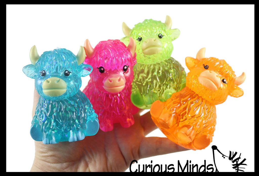 Highland Cow Shaped Ball - Thick Glue/Gel Syrup Molasses Stretch Ball Maltose- Ultra Squishy and Moldable Slow Rise Relaxing Sensory Fidget Stress Toy
