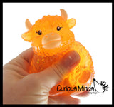 Highland Cow Shaped Ball - Thick Glue/Gel Syrup Molasses Stretch Ball Maltose- Ultra Squishy and Moldable Slow Rise Relaxing Sensory Fidget Stress Toy