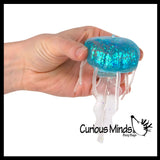 Sugar Jellyfish Shaped Ball - Thick Glue/Gel Syrup Molasses Stretch Ball - Ultra Squishy and Moldable Slow Rise Relaxing Sensory Fidget Stress Toy