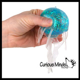 Sugar Jellyfish Shaped Ball - Thick Glue/Gel Syrup Molasses Stretch Ball - Ultra Squishy and Moldable Slow Rise Relaxing Sensory Fidget Stress Toy