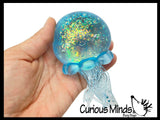 Sugar Jellyfish Shaped Ball - Thick Glue/Gel Syrup Molasses Stretch Ball - Ultra Squishy and Moldable Slow Rise Relaxing Sensory Fidget Stress Toy