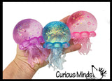 Sugar Jellyfish Shaped Ball - Thick Glue/Gel Syrup Molasses Stretch Ball - Ultra Squishy and Moldable Slow Rise Relaxing Sensory Fidget Stress Toy
