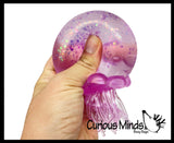 Sugar Jellyfish Shaped Ball - Thick Glue/Gel Syrup Molasses Stretch Ball - Ultra Squishy and Moldable Slow Rise Relaxing Sensory Fidget Stress Toy