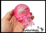 Sugar Jellyfish Shaped Ball - Thick Glue/Gel Syrup Molasses Stretch Ball - Ultra Squishy and Moldable Slow Rise Relaxing Sensory Fidget Stress Toy