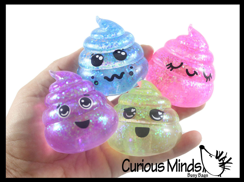Sugar Poop Shaped Ball - Thick Glue/Gel Syrup Molasses Stretch Ball - Ultra Squishy and Moldable Slow Rise Relaxing Sensory Fidget Stress Toy Poo Turd Gag Funny