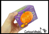 Pumpkin Large 4" Jack o Lantern Sugar Ball - Thick Glue/Gel Stretch Ball - Molasses Syrup Ultra Squishy and Moldable Slow Rise Relaxing Sensory Fidget Stress Toy Halloween