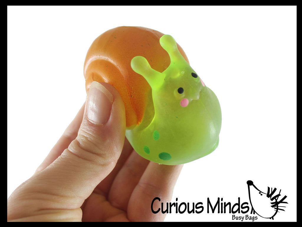 Snail in Clear Box - Sugar Thick Glue/Gel Syrup Molasses Stretch Ball - Ultra Squishy and Moldable Slow Rise Relaxing Sensory Fidget Stress Toy