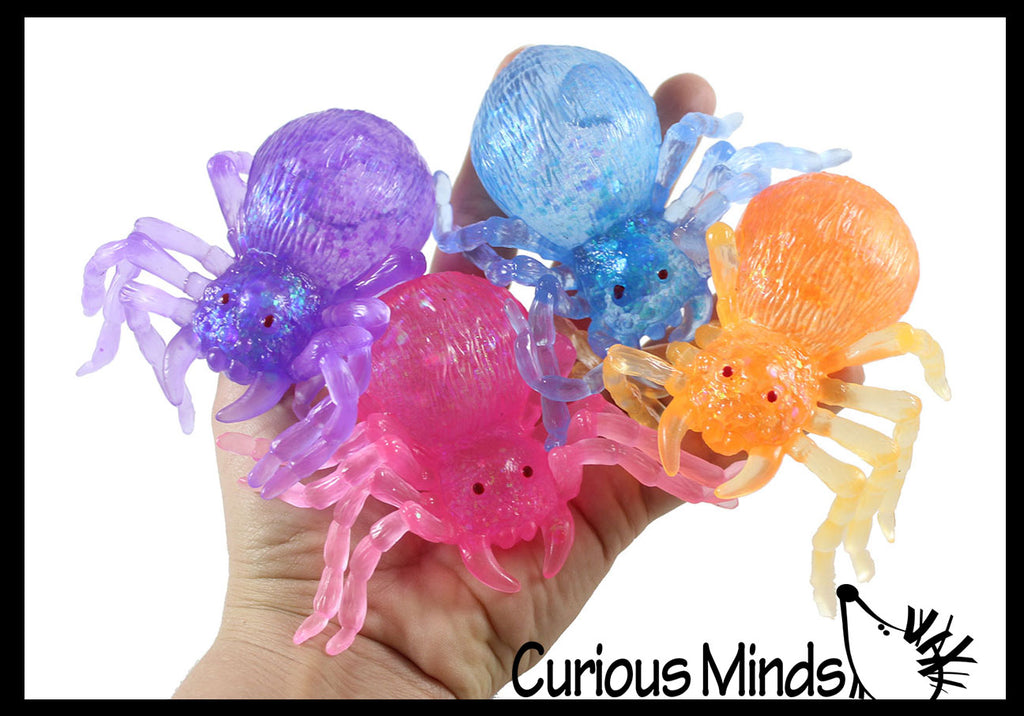 NEW - Sugar Ball Spooky Spider Shaped Squishy Stress Ball - Molasses Thick Gel