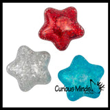 NEW - Patriotic Star Sugar Ball - Thick Glue/Gel Syrup Molasses Stretch Ball - Ultra Squishy and Moldable Slow Rise Relaxing Sensory Fidget Stress Toy
