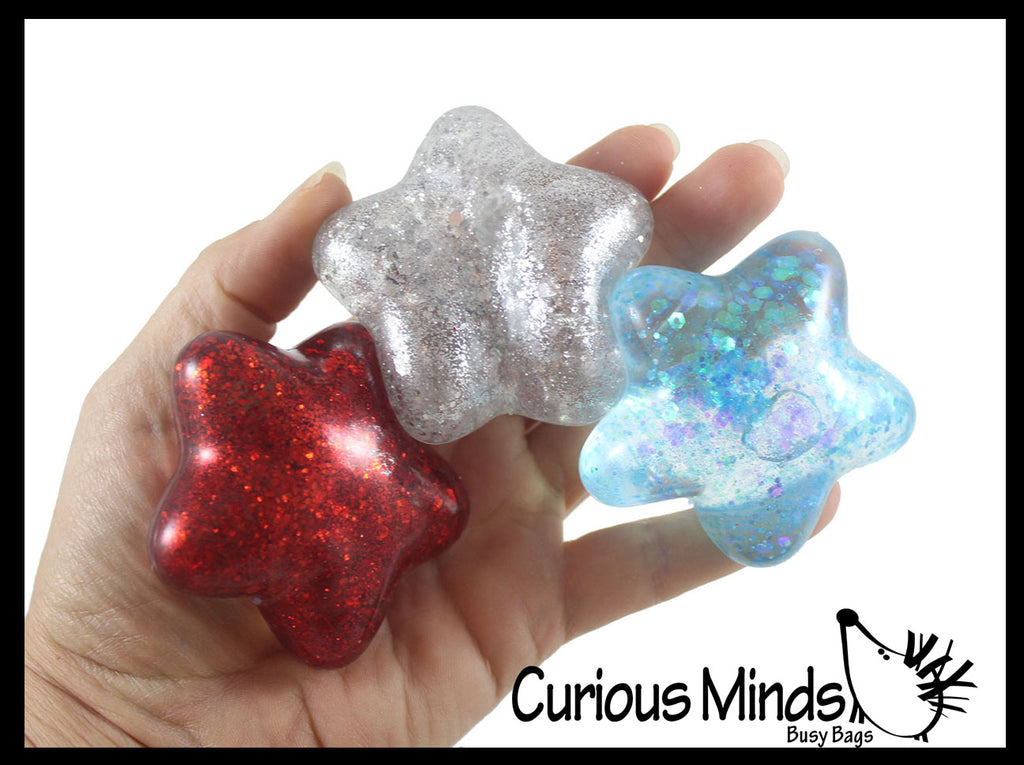 NEW - Patriotic Star Sugar Ball - Thick Glue/Gel Syrup Molasses Stretch Ball - Ultra Squishy and Moldable Slow Rise Relaxing Sensory Fidget Stress Toy