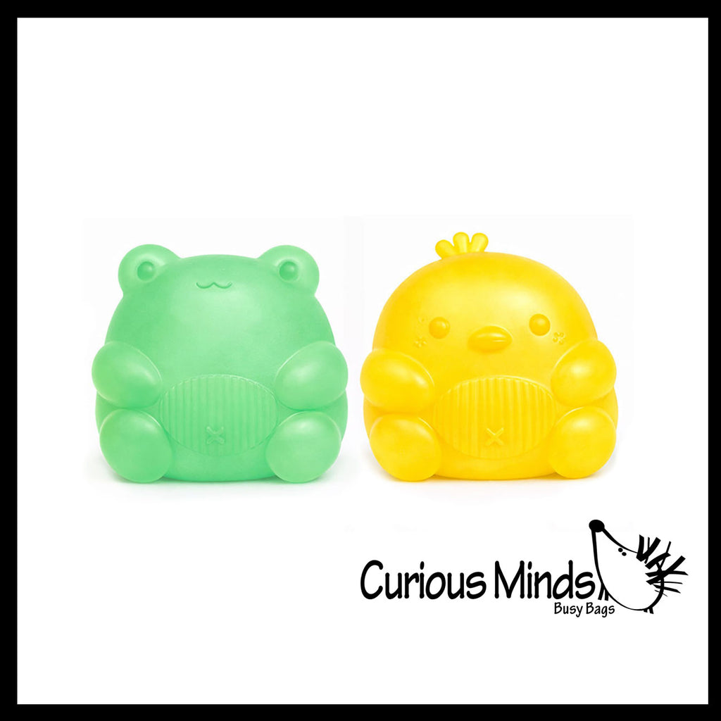 Super Duper Sugar Squishers Mini FROG AND CHICK - Soft Slow Rise Gel Squishy