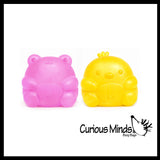Super Duper Sugar Squishers Mini FROG AND CHICK - Soft Slow Rise Gel Squishy