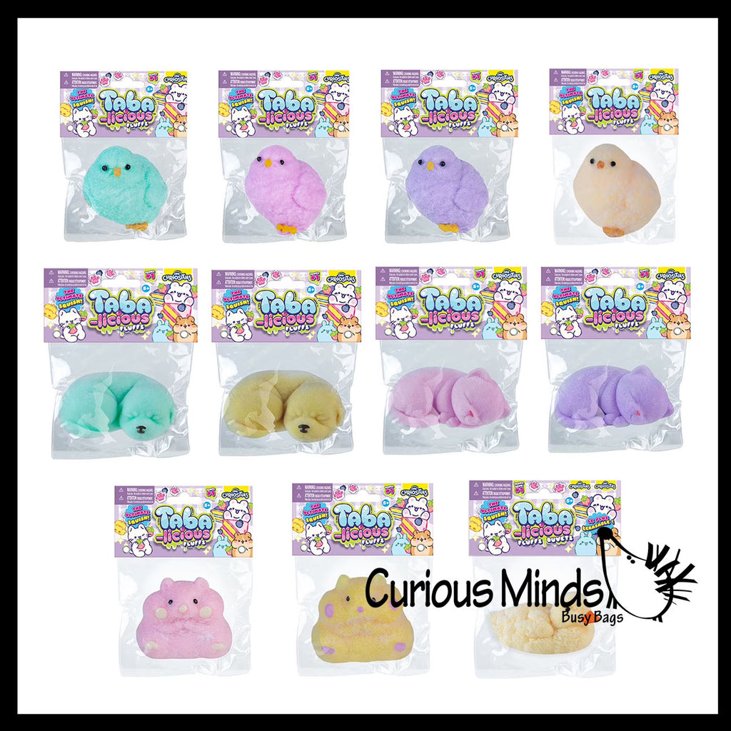 Taba-licious Fluffs Flocked Super Sticky Fidget Toys - Fun Squishy Sensory Toy Cute Animal