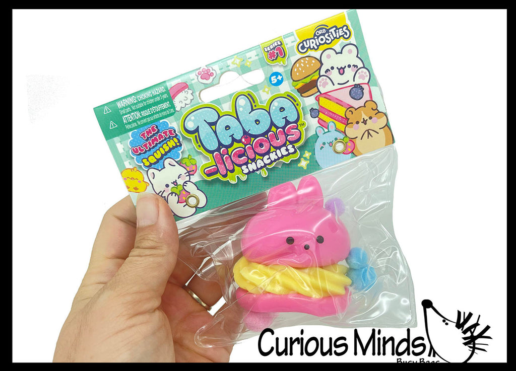 Taba-licious Snackies Super Sticky Fidget Toys - Fun Squishy Sensory Toy Cute Animal Foods