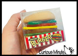 Stretchy and Squishy Sand Burger Stress Ball - Sand Filled Buns and Stretchy Toppings