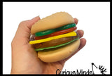 Stretchy and Squishy Sand Burger Stress Ball - Sand Filled Buns and Stretchy Toppings