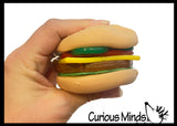 Stretchy and Squishy Sand Burger Stress Ball - Sand Filled Buns and Stretchy Toppings