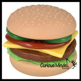 Stretchy and Squishy Sand Burger Stress Ball - Sand Filled Buns and Stretchy Toppings