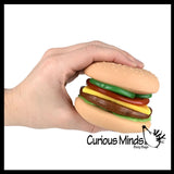 Stretchy and Squishy Sand Burger Stress Ball - Sand Filled Buns and Stretchy Toppings