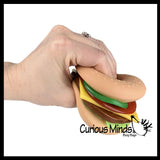 Stretchy and Squishy Sand Burger Stress Ball - Sand Filled Buns and Stretchy Toppings