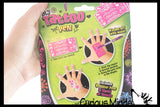 6 Pack of Tattoo Gel Pens - Fake Tattoo Fun with Stencils - Draw on Skin - Temporary Tattoos