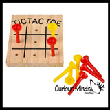 NEW - Tic Tac Toe Peg Game - Wooden Classic Game - Peg Puzzle Brain Teaser