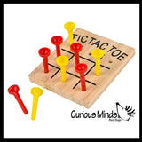 NEW - Tic Tac Toe Peg Game - Wooden Classic Game - Peg Puzzle Brain Teaser
