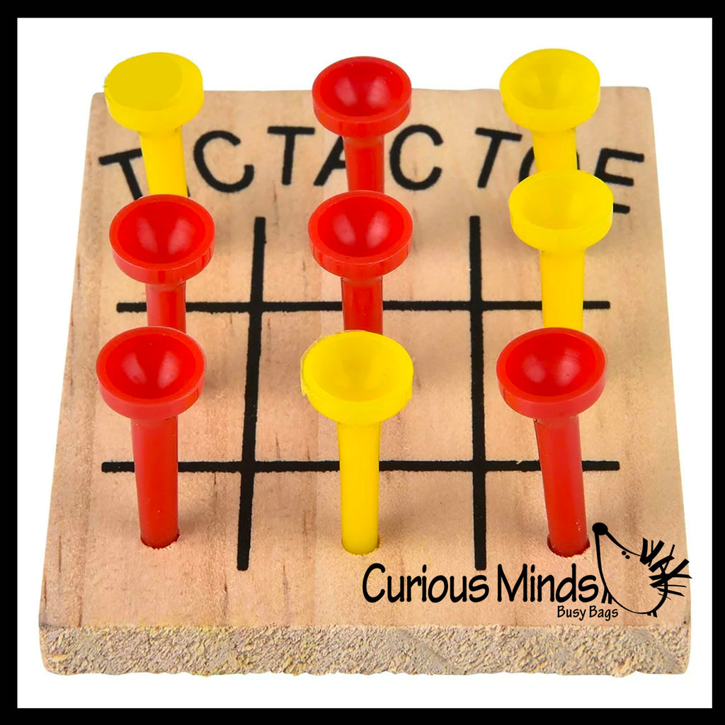 NEW - Tic Tac Toe Peg Game - Wooden Classic Game - Peg Puzzle Brain Teaser
