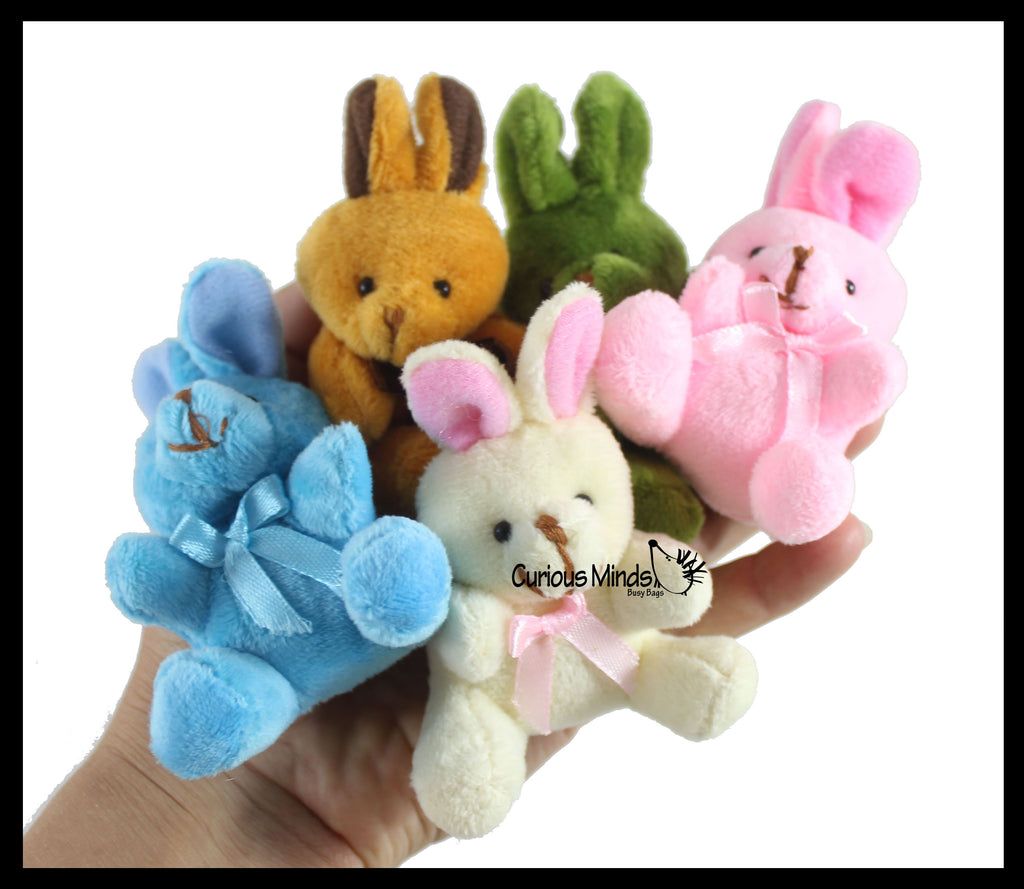 Tiny Plush Bunnies with Bows - Party Favor Giveaway Prize