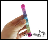Mini 5" Glitter Tube Baton - Liquid Motion Calm Down Fidget Water Sparkle Drip Timer