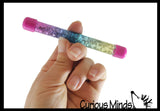 Mini 5" Glitter Tube Baton - Liquid Motion Calm Down Fidget Water Sparkle Drip Timer