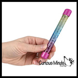 Mini 5" Glitter Tube Baton - Liquid Motion Calm Down Fidget Water Sparkle Drip Timer
