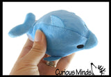 Mini Ocean Animal Small Plush Stuffed Animals - Shark, Dolphin, Walrus, Orca, Seal, Clownfish -  Adorable Tiny Mini Plushie Prize Party Favor