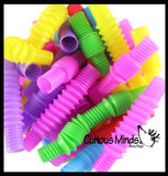 Tiny Pull and Pop Snap Expanding Flexible Accordion Tube Toy - Free Play - Open Ended Fidget Toy