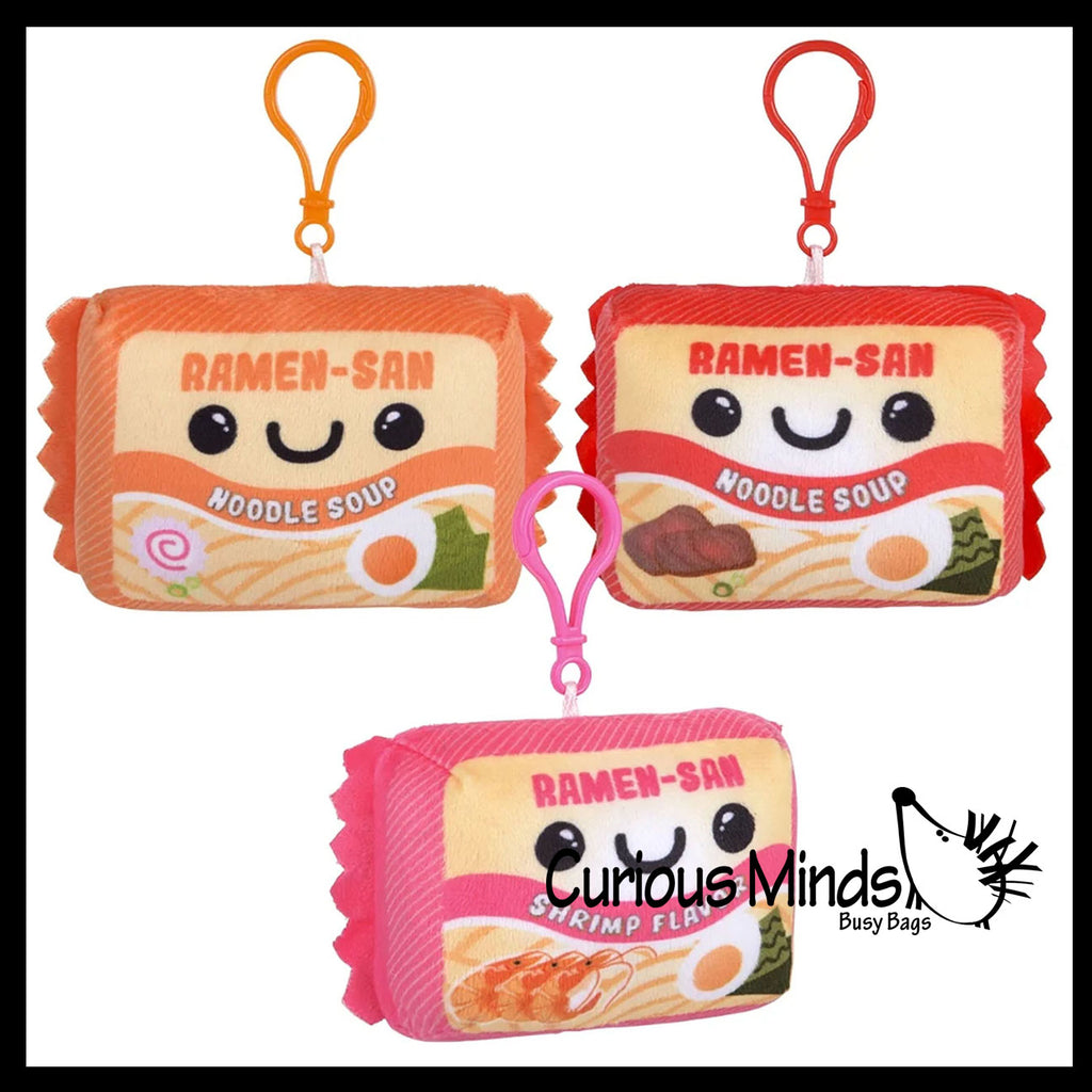 Ramen Noodle Package On Clip Plush Stuffed Animal Toy -  Adorable Soft and Cuddly Mini Plushie Plushy