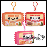 Ramen Noodle Package On Clip Plush Stuffed Animal Toy -  Adorable Soft and Cuddly Mini Plushie Plushy