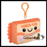 Ramen Noodle Package On Clip Plush Stuffed Animal Toy -  Adorable Soft and Cuddly Mini Plushie Plushy