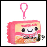 Ramen Noodle Package On Clip Plush Stuffed Animal Toy -  Adorable Soft and Cuddly Mini Plushie Plushy