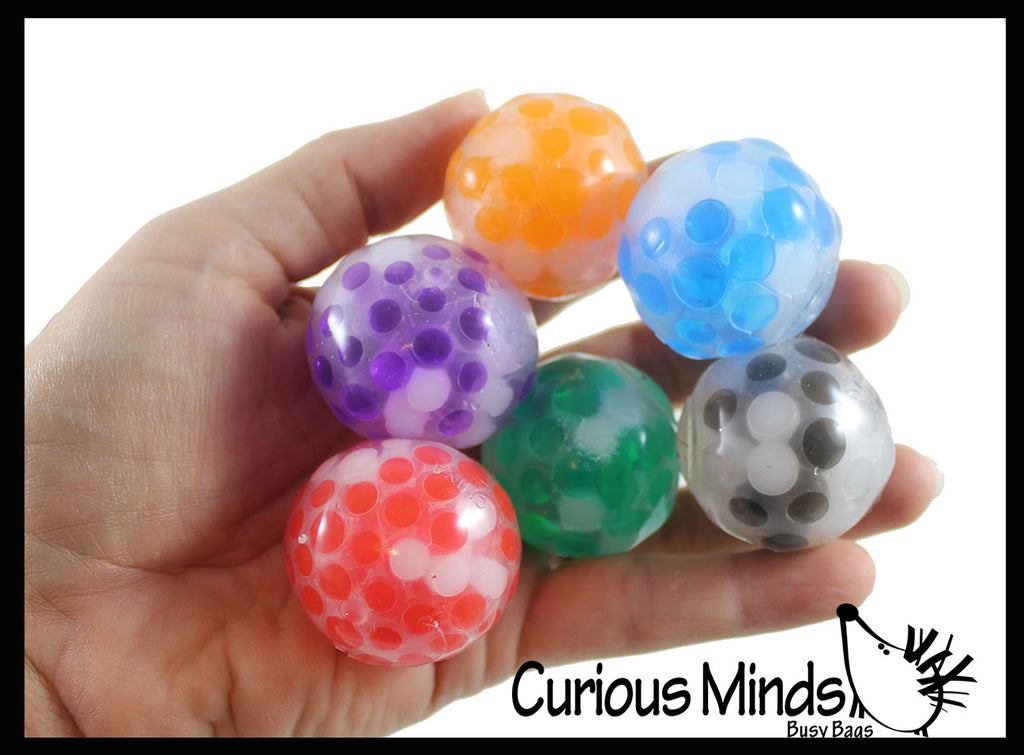 Mini Water Bead Filled Stress Balls 1.5"  Stress Ball Glob Balls - Squishy Gooey Squish Sensory Squeeze Balls