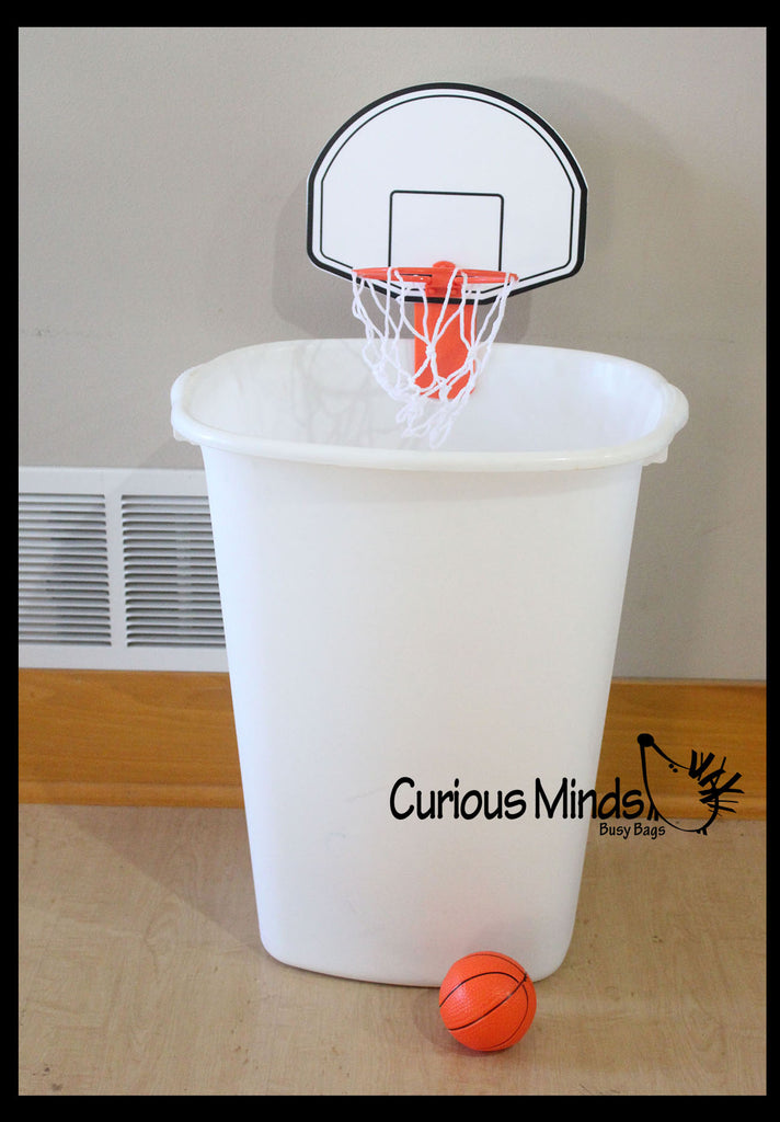 Trashcan Basketball Set - Mini Backboard and Hoop Attaches to A Trash Can - Fun Miniature Sports Game