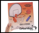 Trashcan Basketball Set - Mini Backboard and Hoop Attaches to A Trash Can - Fun Miniature Sports Game