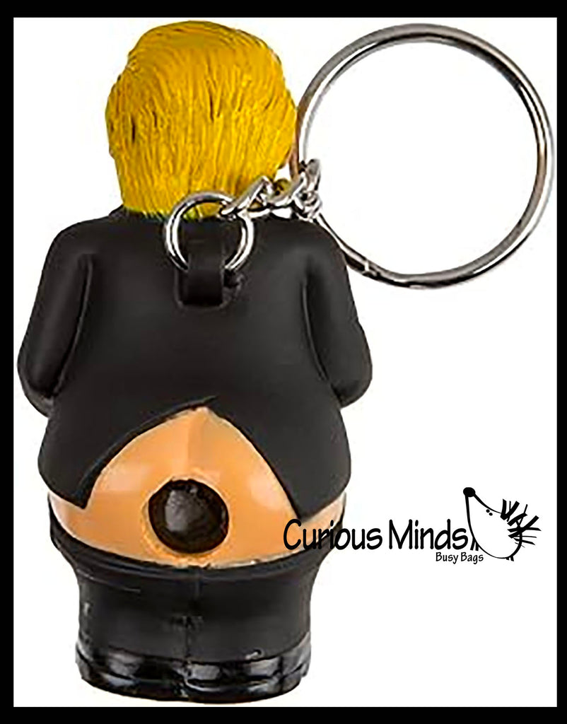 Donald Trump Pooping Keychain - Novelty Gag Toy - Squeeze to Poop