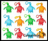 Turtle Large Keyboard Key Fidget Clicker  - 3D Printed Cute Turtle Shell Click on Keychain