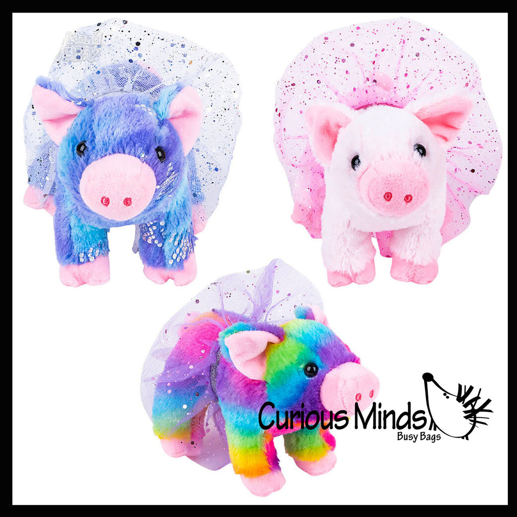 Cute Pig in Tutu Plush Stuffed Animals - Adorable Piggy Soft and Cuddly Mini Animal Plushie Plushy