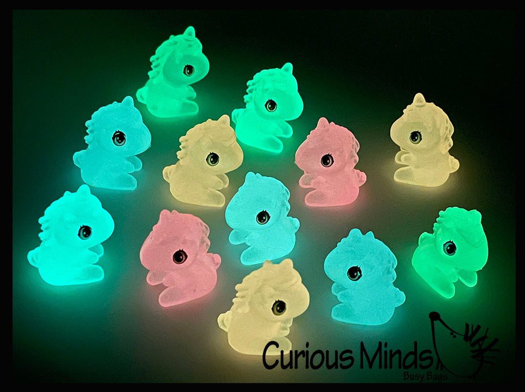 Glow in the Dark Unicorn Soft Figurines - Collectible Prizes and Rewards