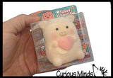 NEW - Soft Velvet Flocked Chubby Pig Slow Rise Foam Squishy Toy