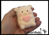 NEW - Soft Velvet Flocked Chubby Pig Slow Rise Foam Squishy Toy